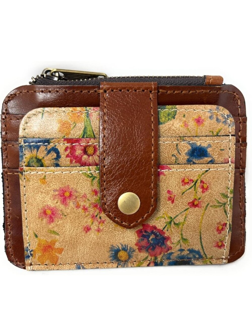 Stylish Leather ID Card Case Wallet in Prairie Rose - Perfect for Everyday Use!